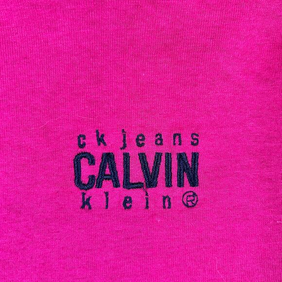 Calvin Klein Jeans Vintage Pink Mock Neck Shirt - Size Large - Picture 2 of 6